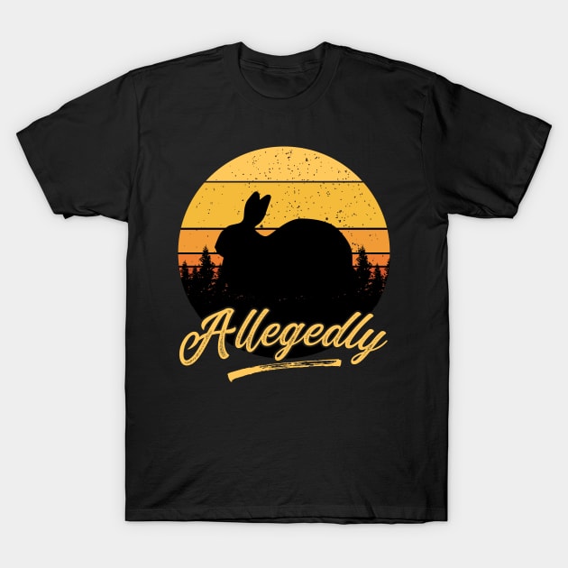 Allegedly Rabbit Funny Vintage Retro Sunset Distressed Gift T-Shirt by BadDesignCo